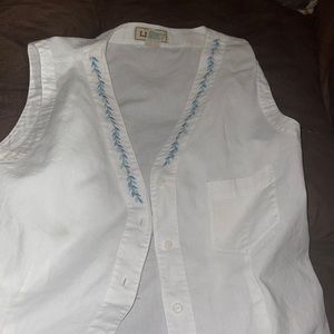 LL BEAN embroidered western style vest